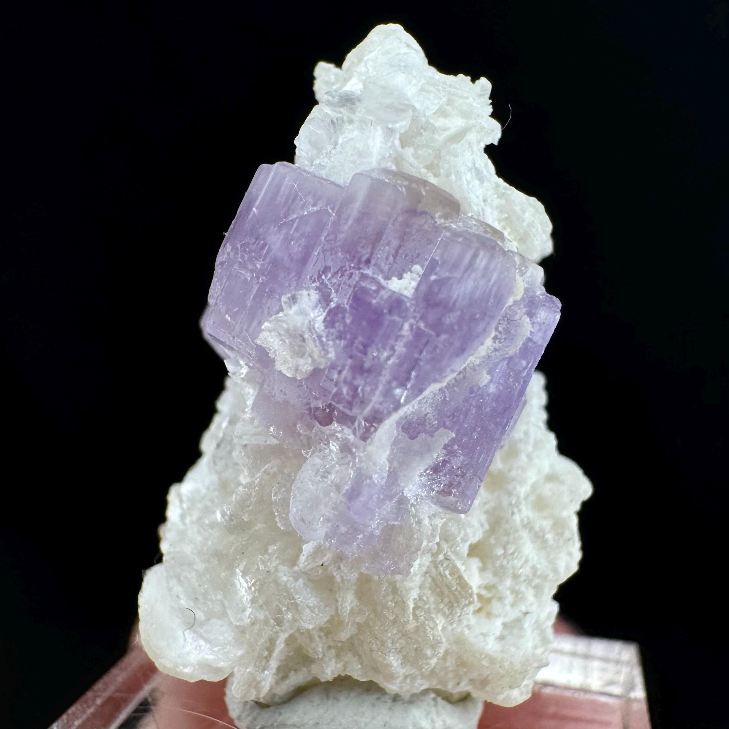Purple Fluorapatite Crystal With Albite | Mineral Specimen