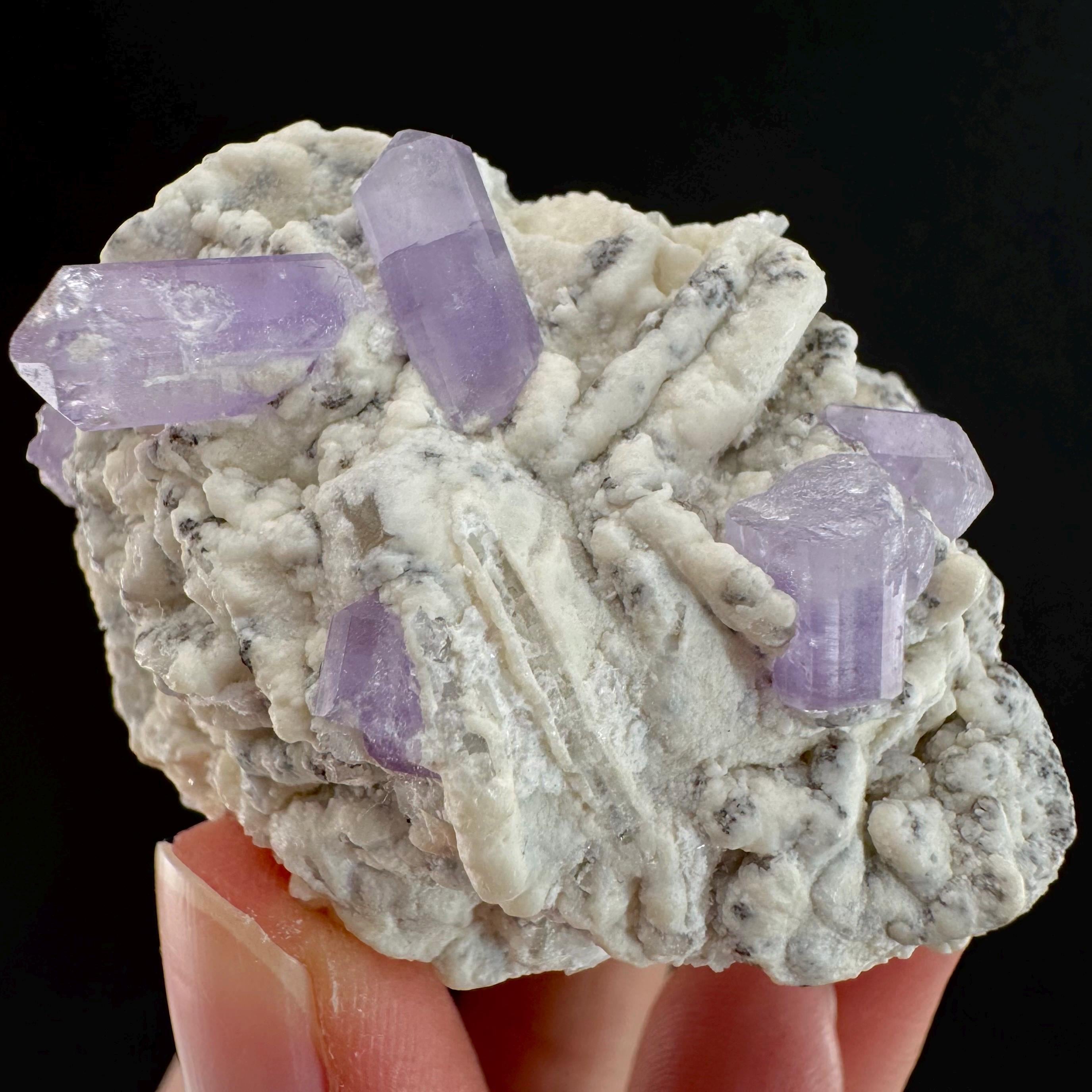 Purple Fluorapatite Crystal With Albite | Mineral Specimen Purple Fluorapatite Crystal With Albite | Mineral Specimen