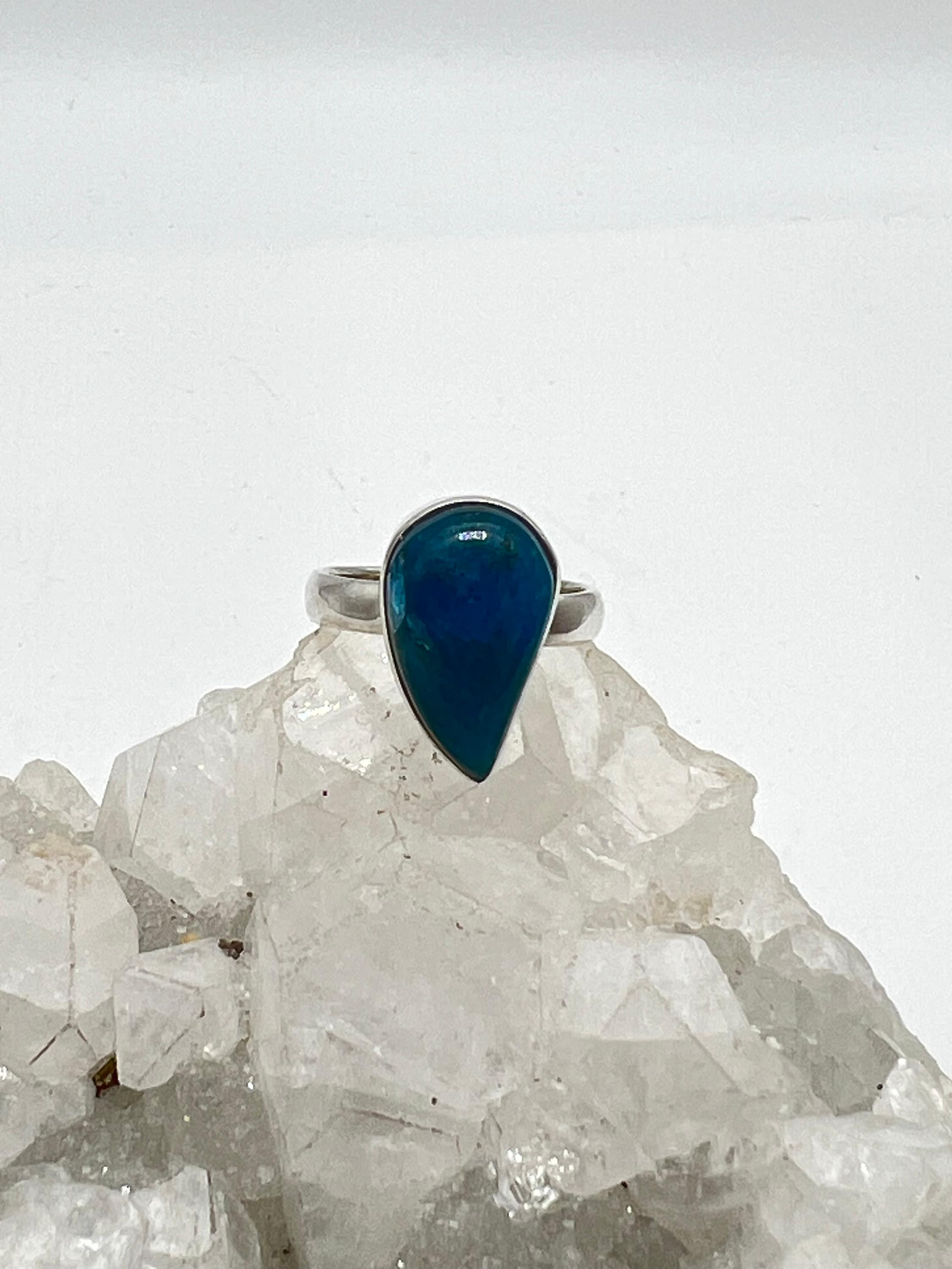 Beautiful Blue Apatite Ring, Size 5 1/2