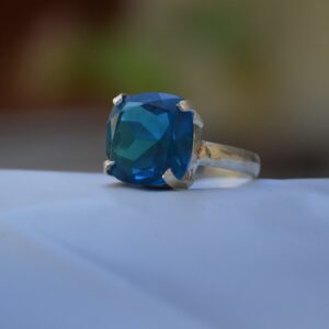 Cushion Cut Neon Blue Apatite Quartz Ring: Sterling Silver, Gold Filled Statement Ring Cushion Cut Neon Blue Apatite Quartz Ring: Sterling Silver, Gold Filled Statement Ring