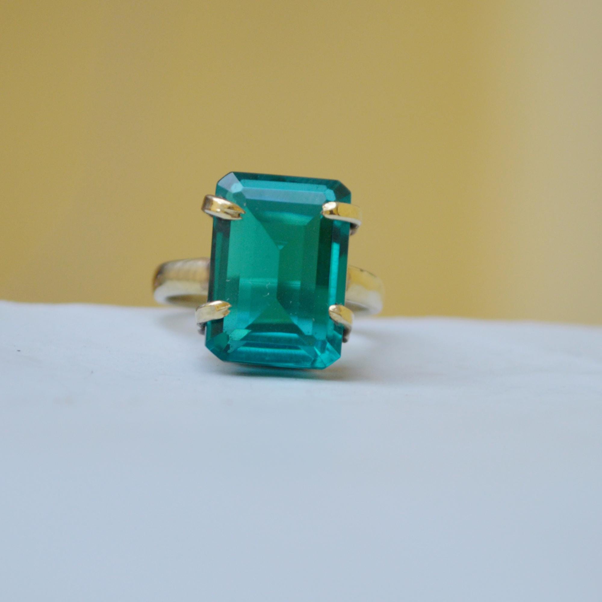 Cushion Cut Apatite Quartz Ring: Sterling Silver, 14k Gold Fill, Dainty Statement