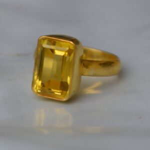 Emerald Cut Yellow Apatite Quartz Ring: Sterling Silver, Gold Filled Wedding Jewelry Emerald Cut Yellow Apatite Quartz Ring: Sterling Silver, Gold Filled Wedding Jewelry