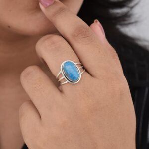 Handmade Apatite Ring, 925 Sterling Silver, Oval Shape, Blue Color Stone, Triple Band Ring, Bezel Set, Silver Ring, Can Be Personalized Gift Handmade Apatite Ring, 925 Sterling Silver, Oval Shape, Blue Color Stone, Triple Band Ring, Bezel Set, Silver Ring, Can Be Personalized Gift