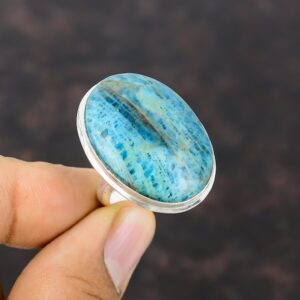 Neon Apatite 925 Sterling Silver Ring - Adjustable Gemstone Statement Ring Neon Apatite 925 Sterling Silver Ring - Adjustable Gemstone Statement Ring