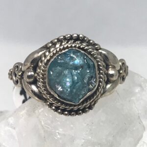 Neon Blue Rough Apatite Ring Size 6 Neon Blue Rough Apatite Ring Size 6