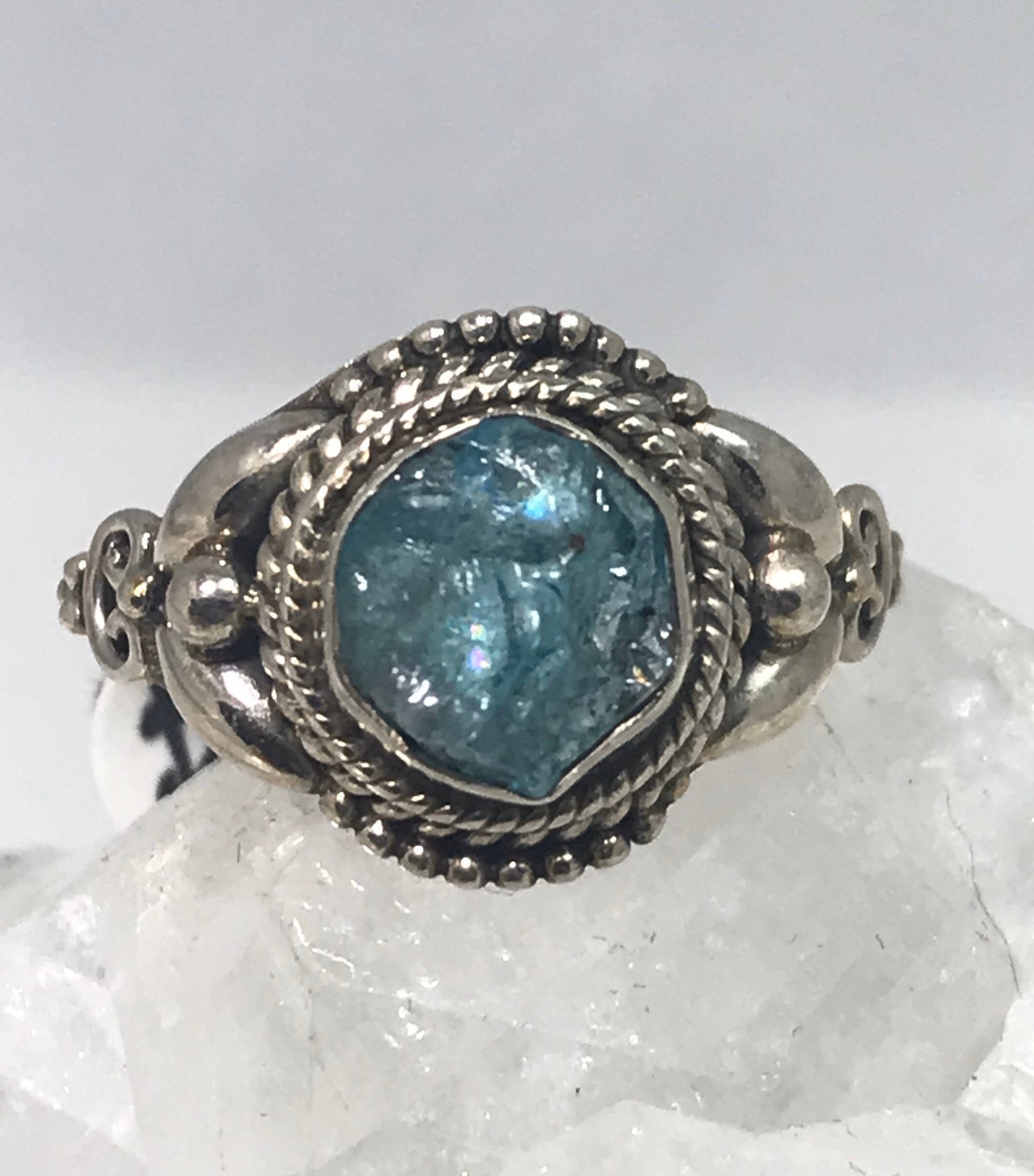 Neon Blue Rough Apatite Ring Size 6 Neon Blue Rough Apatite Ring Size 6