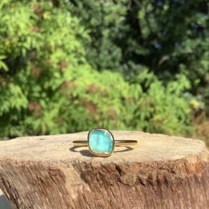 Raw Apatite Gold Vermeil Ring - Blue Gemstone Raw Apatite Gold Vermeil Ring - Blue Gemstone