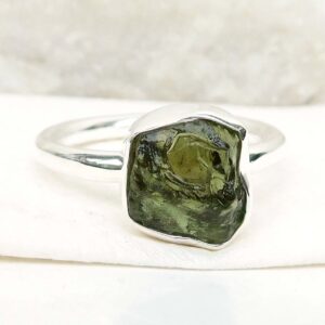 Raw Green Apatite Ring: Handmade 925 Sterling Silver Rough Stone Raw Green Apatite Ring: Handmade 925 Sterling Silver Rough Stone