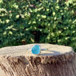 Raw Apatite Sterling Silver Ring: Gemstone Jewelry, Uk Size M / Us 6 Raw Apatite Sterling Silver Ring: Gemstone Jewelry, Uk Size M / Us 6