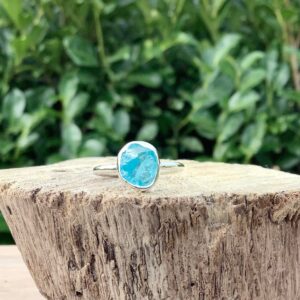 Raw Apatite Sterling Silver Ring - Something Blue Bridal Jewelry Raw Apatite Sterling Silver Ring - Something Blue Bridal Jewelry