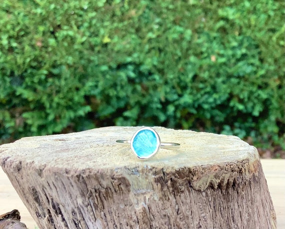Raw Apatite Sterling Silver Ring: Natural Gemstone Jewelry Raw Apatite Sterling Silver Ring: Natural Gemstone Jewelry