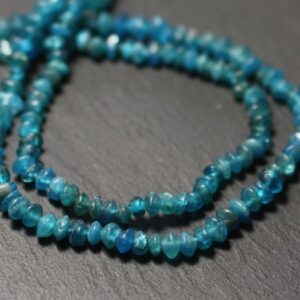 10pc - Perles de Pierre - Apatite Rondelles Boulier 3-5mm bleu vert paon - 8741140012127