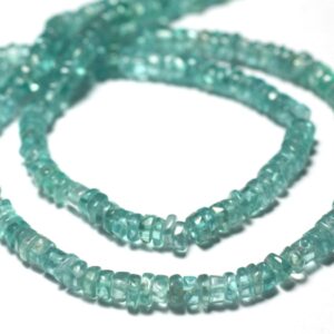 Fil 34cm 190pc env - Perles de Pierre - Apatite Rondelles Heishi 3-4mm Bleu clair