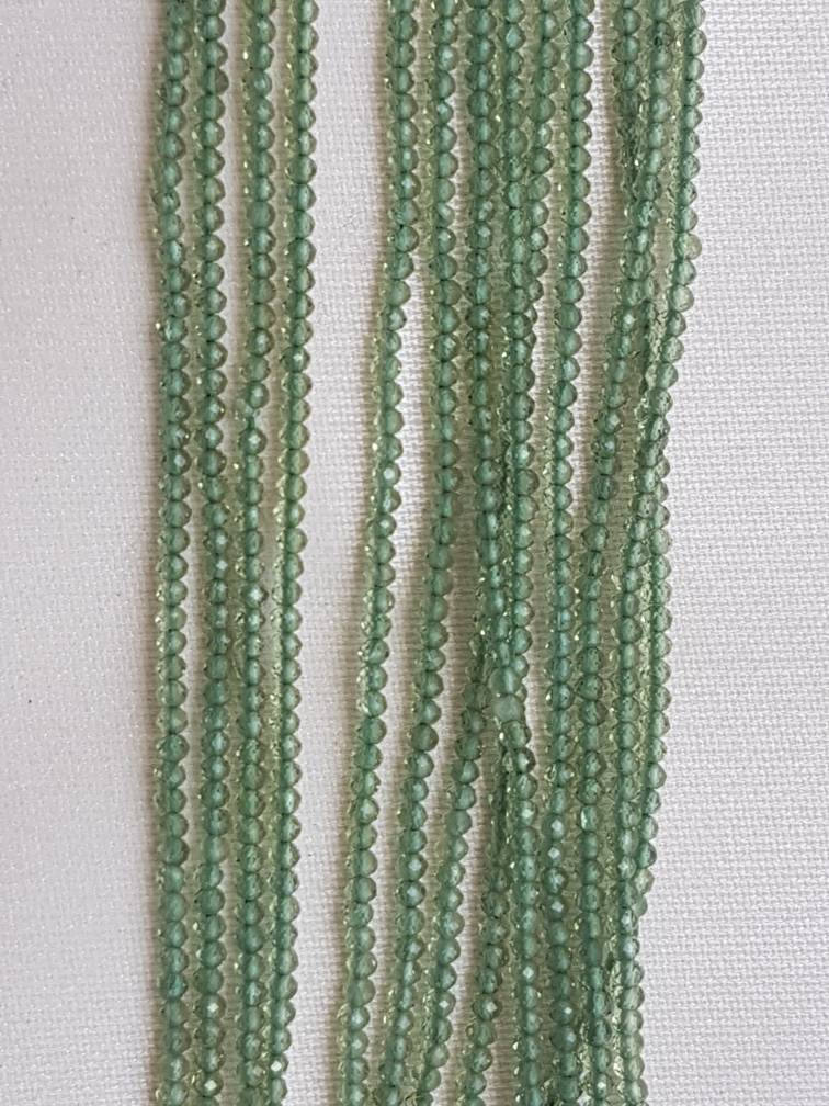 Green Apatite Rondelle Facetted Beads 2mm 13" Each
