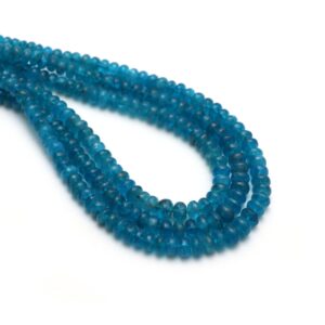 Natural Neon Apatite Smooth Rondelle Beads, 3.5 mm to 6 mm, Neon Apatite Jewelry Handmade Gift for Women, 18 Inches, Price Per Strand
