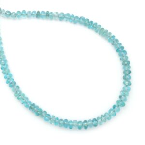 Natural Sky Apatite Smooth Rondelle Beads, 3.5 Mm To 5.5 Mm, 8 Inches / 18 Inches Full Strand, Price Per Strand Natural Sky Apatite Smooth Rondelle Beads, 3.5 Mm To 5.5 Mm, 8 Inches / 18 Inches Full Strand, Price Per Strand