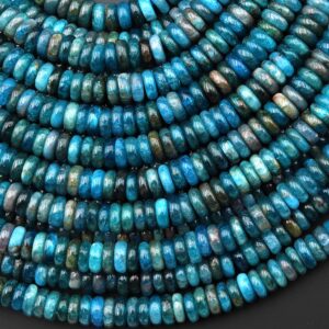 Natural Apatite Smooth Thin Heishi Rondelle Beads 6mm Gemstone 15.5" Strand