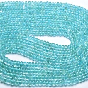 Neon Apatite Rondelle Beads - 18 Inches - High Quality Most Beautiful Natural Smooth Vivid Apatite Rondelles - Size Is 4-5 Mm #1961