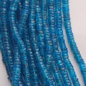 Neon Apatite plain heishi/ rondelle bead 4-5.5mm 8"