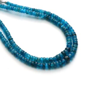 Neon Apatite Smooth Rondelle Beads, 4 mm To 5.5 mm, Neon Apatite Jewelry Making Beads, 8 Inches Full Strand, Price Per Strand