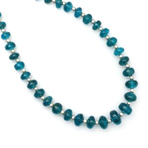 Neon Apatite Smooth Rondelle Beads | 4.5 mm to 7mm | Natural Neon Apatite | Apatite Smooth Beads | Neon Apatite Beads | 8 Inch Strand
