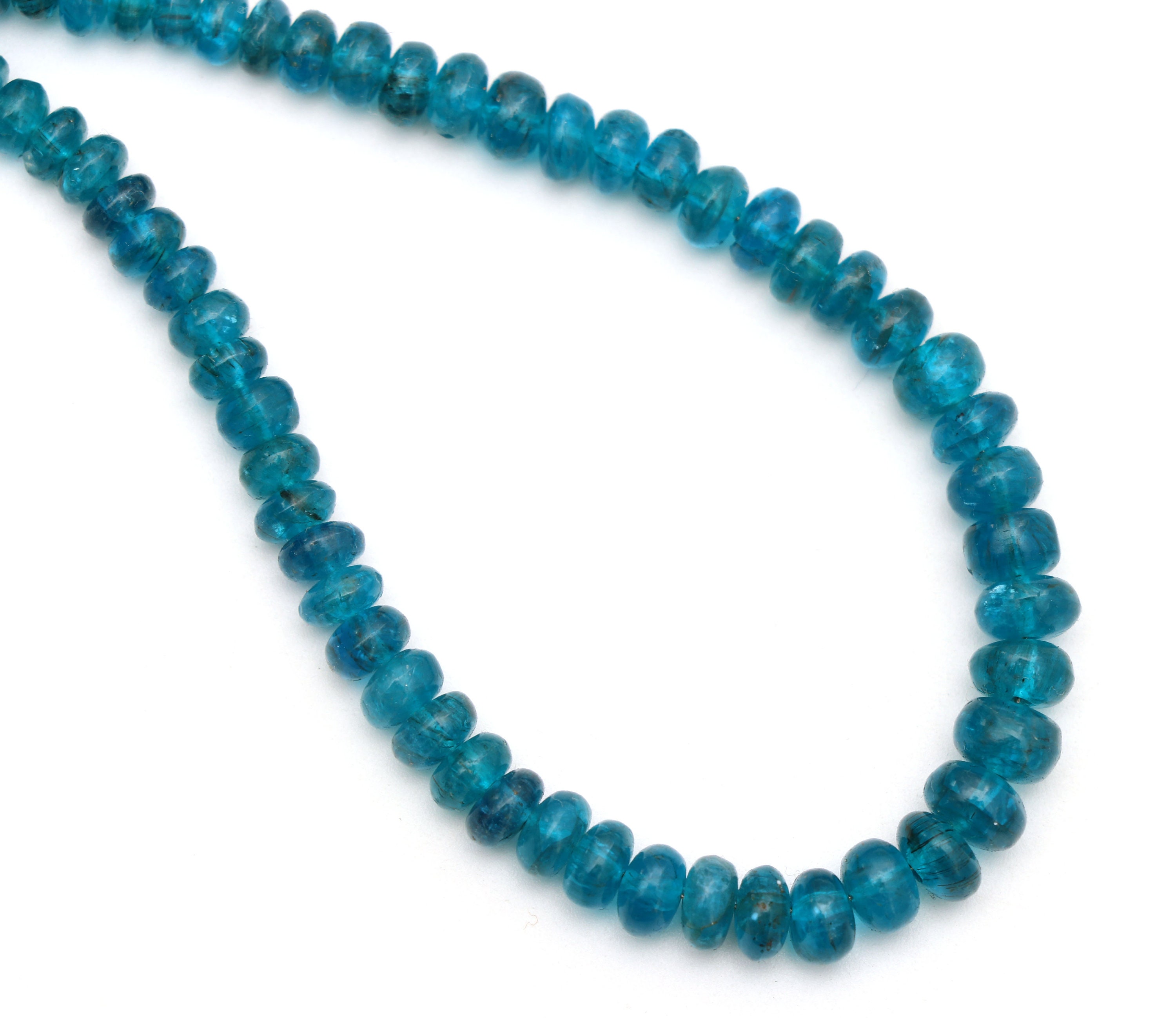 Neon Apatite Smooth Rondelle Beads, 3 Mm To 7 Mm, Neon Apatite Jewelry Making Beads, Plain Apatite Beads, 18 Inches Strand, Price Per Strand