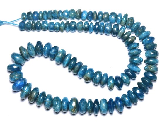 Opaque Apatite Rondelle Beads - 8 Inches - Natural Most Beautiful Apatite Smooth Rondelle Size Is 6.5 - 11 Mm #444