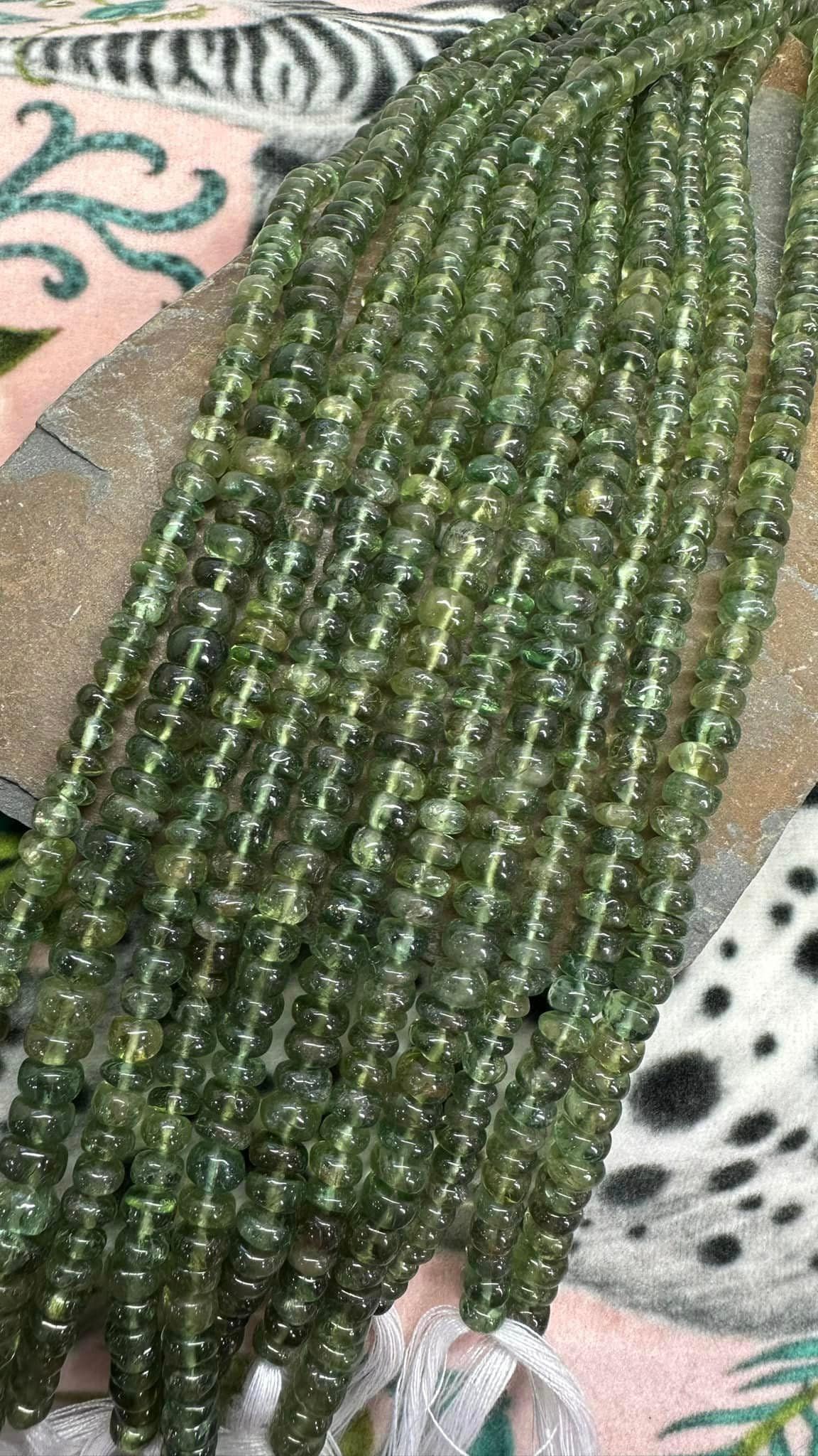 Rare Green Apatite Smooth Rondelle Beads 5- 6mm Handcut Gemstone Beads Rare Green Apatite Smooth Rondelle Beads 5- 6mm Handcut Gemstone Beads