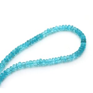 Sky Apatite Smooth Rondelle Beads, 6 mm, Apatite Jewelry Making Beads, Apatite Beads, Apatite Earrings, 18 Inches Strand, Price Per Strand
