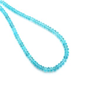 Sky Apatite Smooth Rondelle Beads, 5 mm To 6 mm, Apatite Jewelry Making Beads, Apatite Beads, 18 Inches Full Strand, Price Per Strand