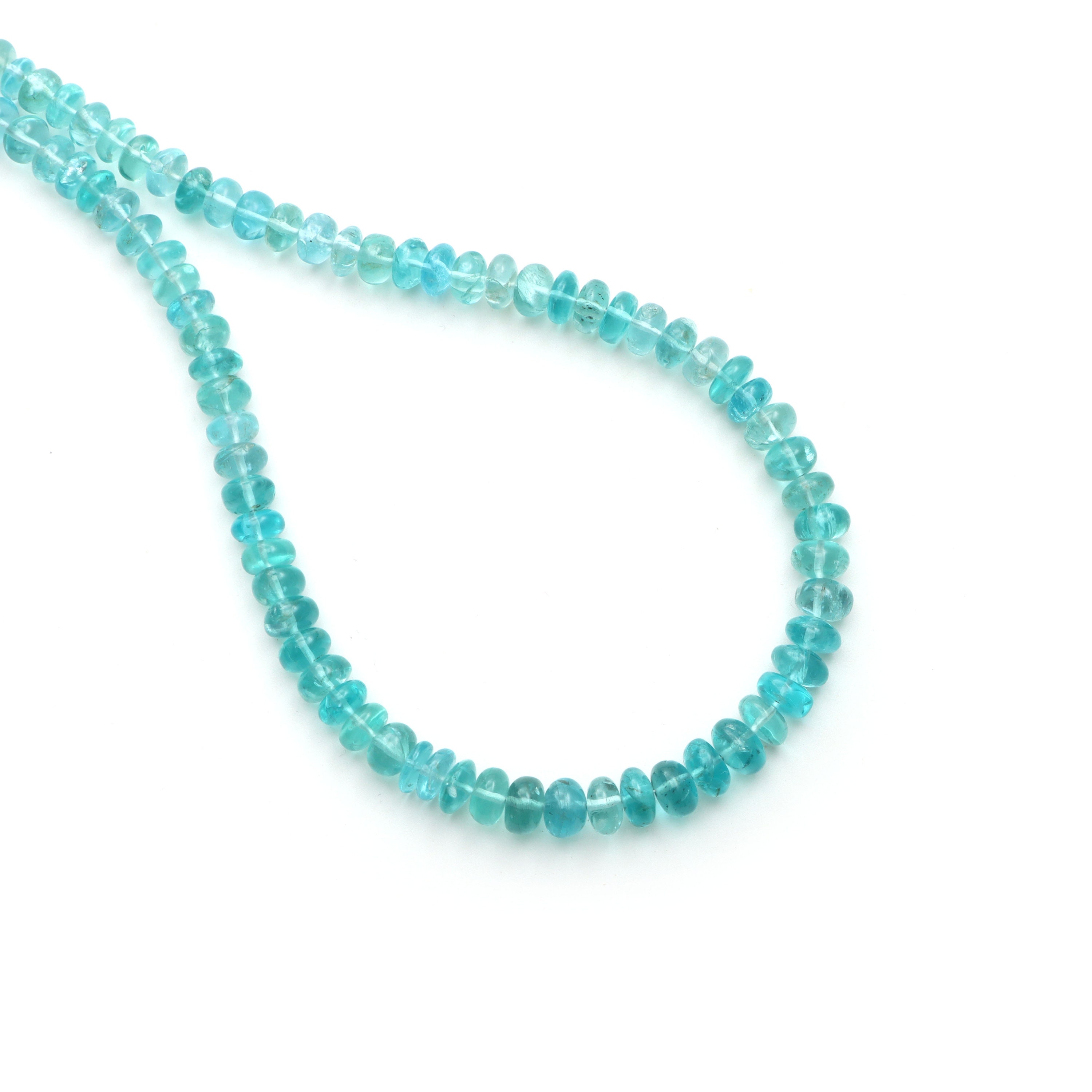 Sky Apatite Smooth Rondelle Beads, 6 Mm To 8 Mm, Sky Apatite Jewelry Making Beads, Plain Apatite Beads, 18 Inches Strand, Price Per Strand