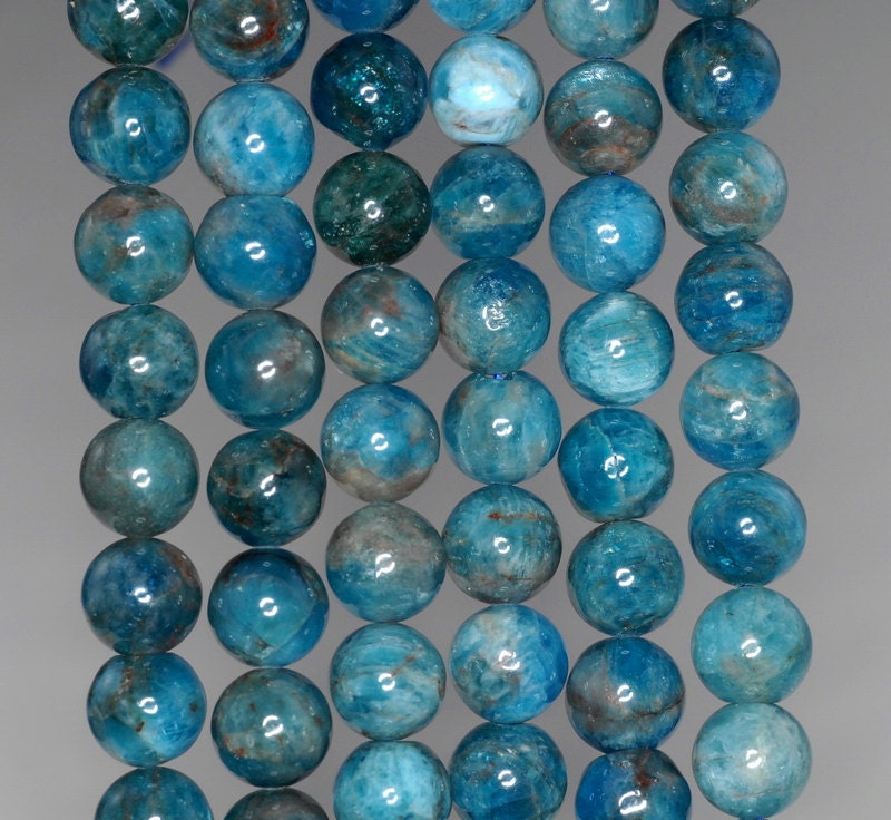 11mm Connoisseur Blue Apatite Gemstone Round 11mm Loose Beads 7.5 Inch Half Strand (90182998-117)