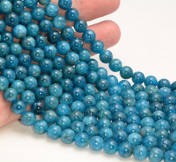 8mm Connoisseur Blue Apatite Gemstone Grade Aaa Round 8mm Loose Beads 15.5 Inch Full Strand Lot 1,2,6,12 And 50 (90183024-117)