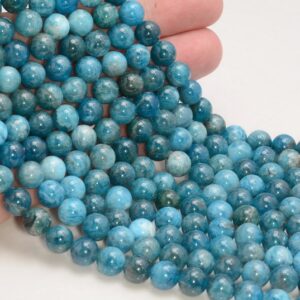8MM Apatite Gemstone Grade AA Round Loose Beads 15.5 inch Full Strand BULK LOT 1,2,6,12 and 50 (90182992-117)