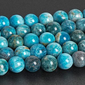 Aqua Blue Apatite Beads Genuine Natural Gemstone Round Loose Beads 6MM 7MM Bulk Lot Options