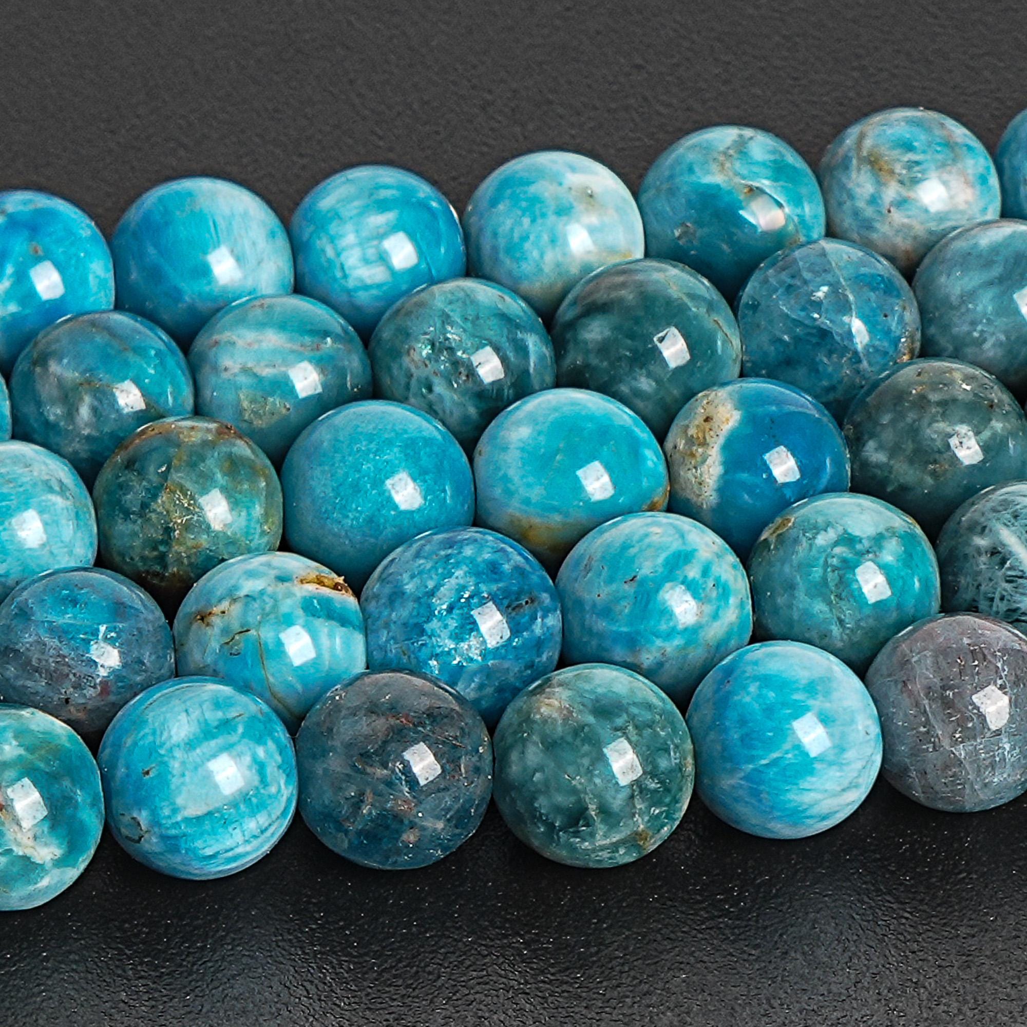 Aqua Blue Apatite Beads Genuine Natural Gemstone Round Loose Beads 6mm 7mm Bulk Lot Options