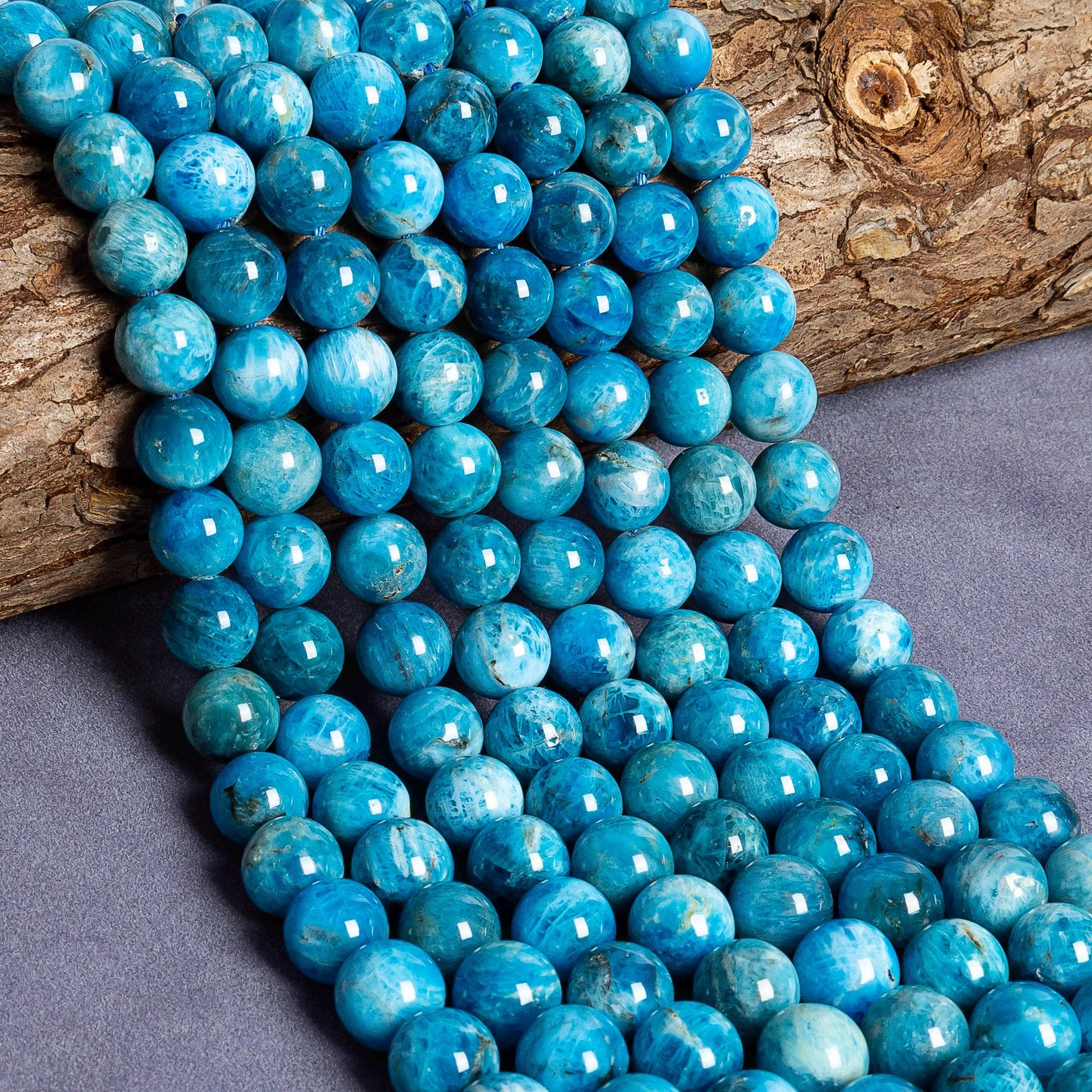 Brazil Apatite Beads Genuine Natural Round Gemstone Beads
