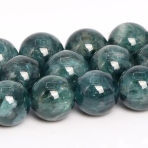 Deep Green Apatite Beads Genuine Natural Round Gemstone Beads