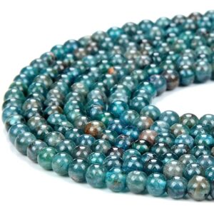 Natural Blue Apatite Gemstone Grade AA Round 2-3MM 3MM Loose Beads 15 inch Full Strand BULK LOT 1,2,6,12 and 50 (P101)