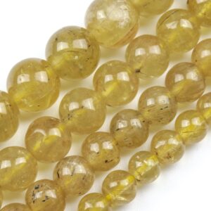 Yellow Apatite Beads Genuine Natural Grade AAA Gemstone Round Loose Beads 6MM 8MM 9MM 11MM 15MM Bulk Lot Options
