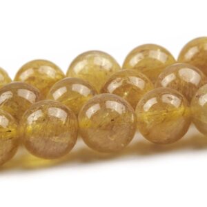 Yellow Brown Apatite Beads Genuine Natural Grade AAA Gemstone Round Loose Beads  6MM 9MM Bulk Lot Options