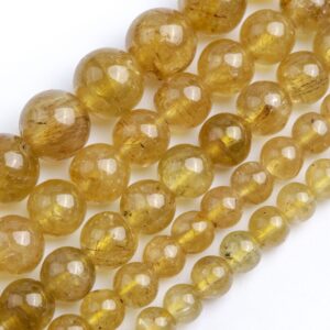 Yellow Brown Apatite Beads Genuine Natural Grade AAA Gemstone Round Loose Beads 4MM 6MM 8MM 10MM Bulk Lot Options