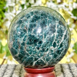 10CM Blue Apatite Crystal Sphere: Polished Altar Decoration , Feng Shui 10CM Blue Apatite Crystal Sphere: Polished Altar Decoration , Feng Shui