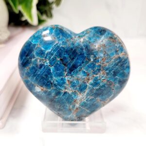 Blue Apatite Crystal Heart • Ethically Sourced