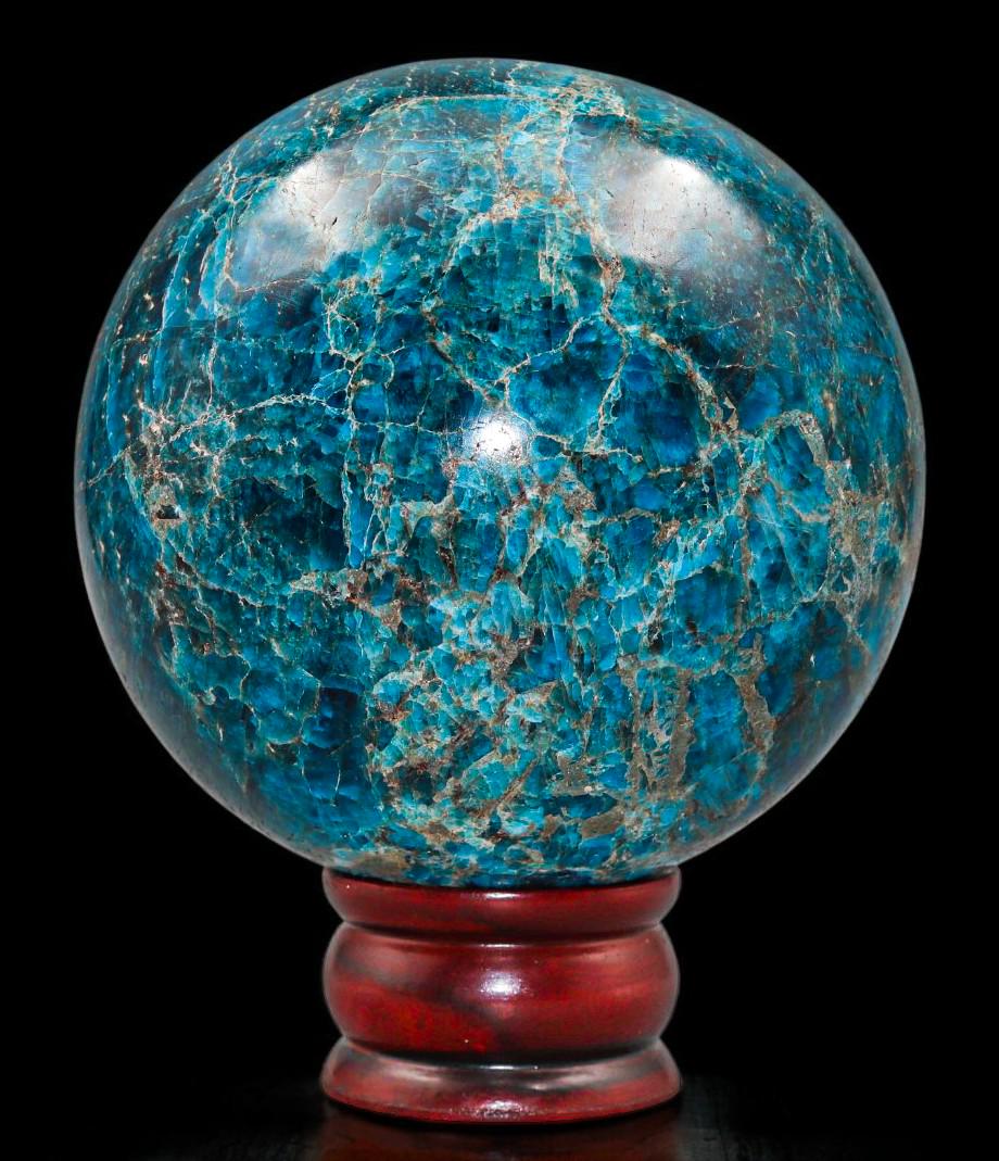 Blue Apatite Crystal Sphere: Healing Gemstone, Spiritual Decor, Energy Abundance
