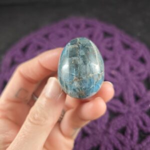 Blue Apatite Egg Crystal Ball Stone Polished Marble