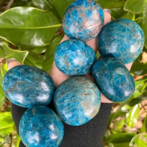 Blue Apatite Palm Stone, Blue Apatite, Blue Apatite Palm, Qty. 1 Blue Apatite Palm Stone, Blue Apatite, Blue Apatite Palm, Qty. 1
