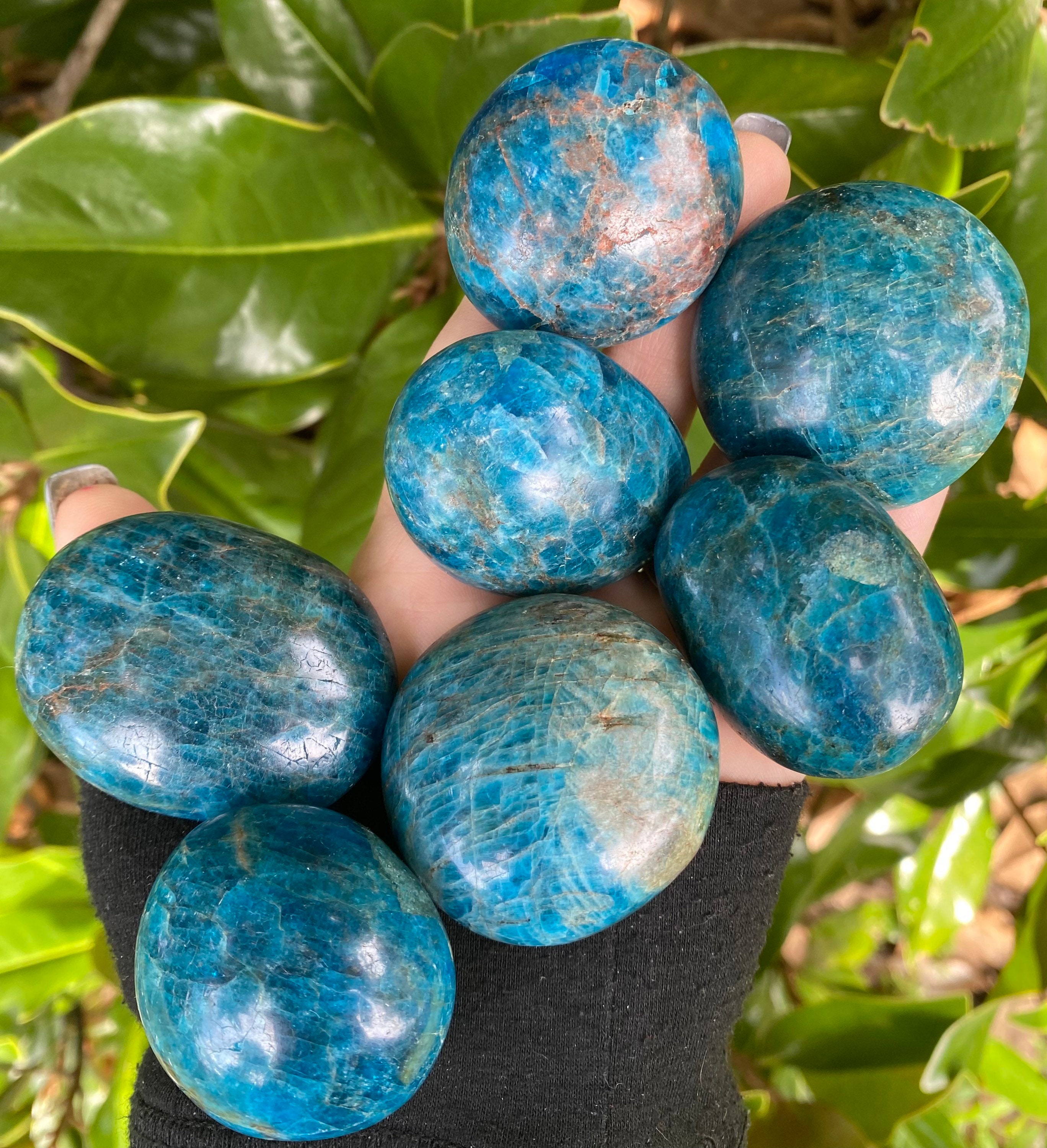 Blue Apatite Palm Stone, Blue Apatite, Blue Apatite Palm, Qty. 1