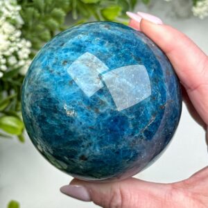 Blue Apatite Sphere | 70mm | - #2 (polished Crystal Ball, Throat Chakra, Healing Stone, Peace) Blue Apatite Sphere | 70mm | - #2 (polished Crystal Ball, Throat Chakra, Healing Stone, Peace)
