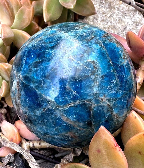 Blue Apatite Sphere From Madagascar